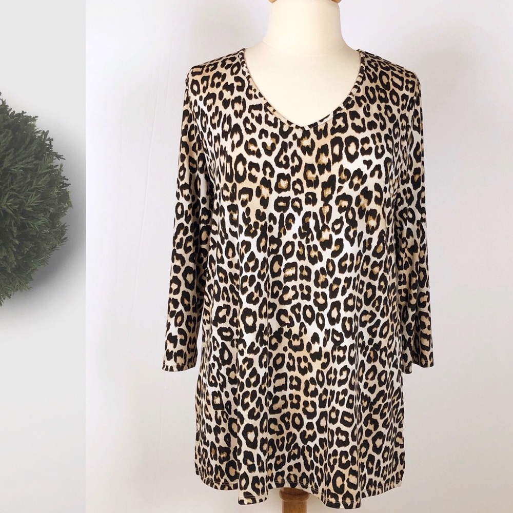 Chico’s Leopard Print V-Neck Tunic